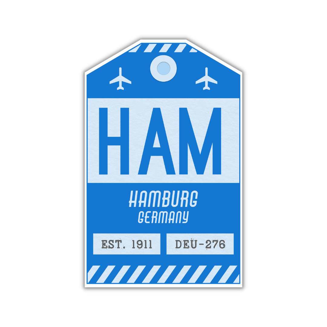 HAM Vintage Luggage Tag Sticker