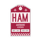 HAM Vintage Luggage Tag Sticker