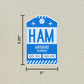 HAM Vintage Luggage Tag Sticker