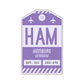 HAM Vintage Luggage Tag Sticker