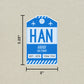 HAN Vintage Luggage Tag Sticker