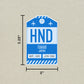 HND Vintage Luggage Tag Sticker