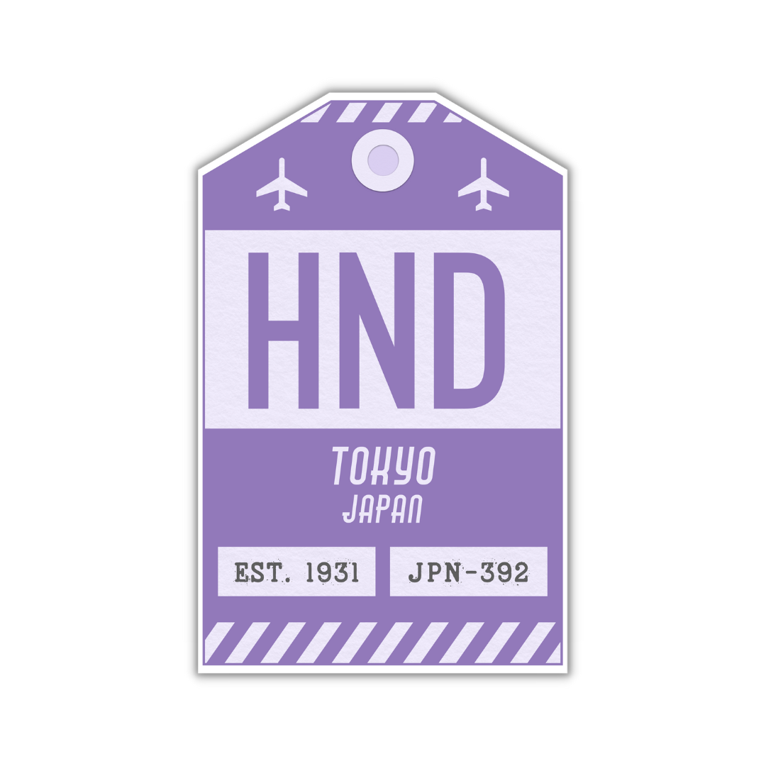 HND Vintage Luggage Tag Sticker