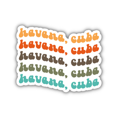 Havana, Cuba Retro Sticker