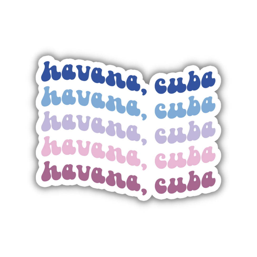 Havana, Cuba Retro Sticker