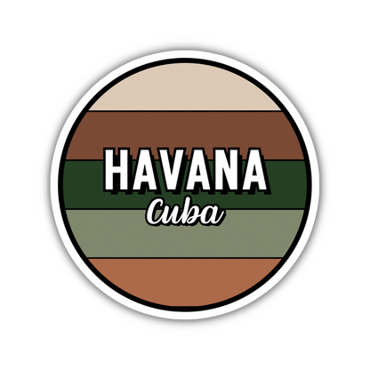 Havana, Cuba Circle Sticker