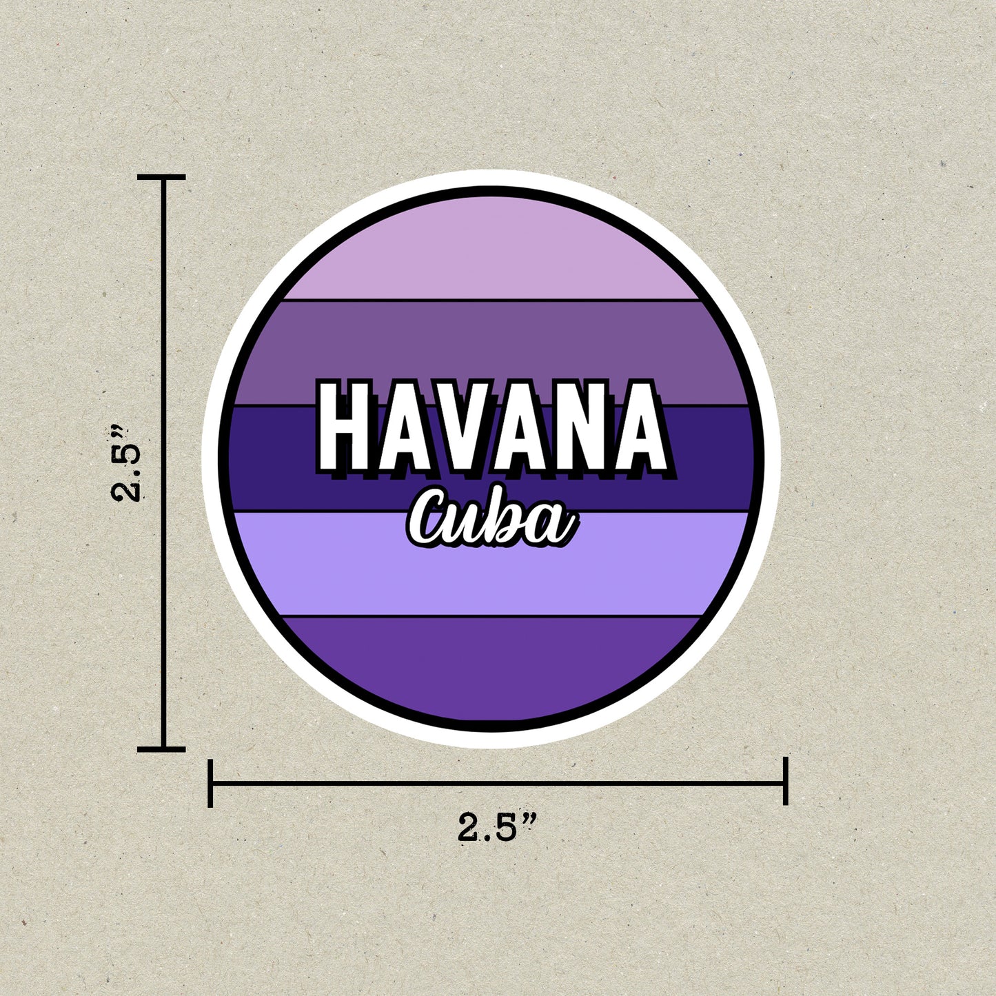 Havana, Cuba Circle Sticker