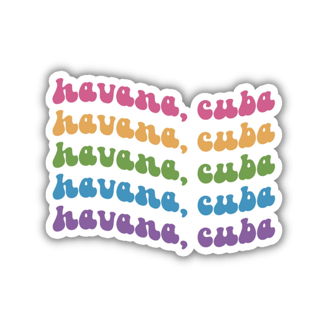 Havana, Cuba Retro Sticker