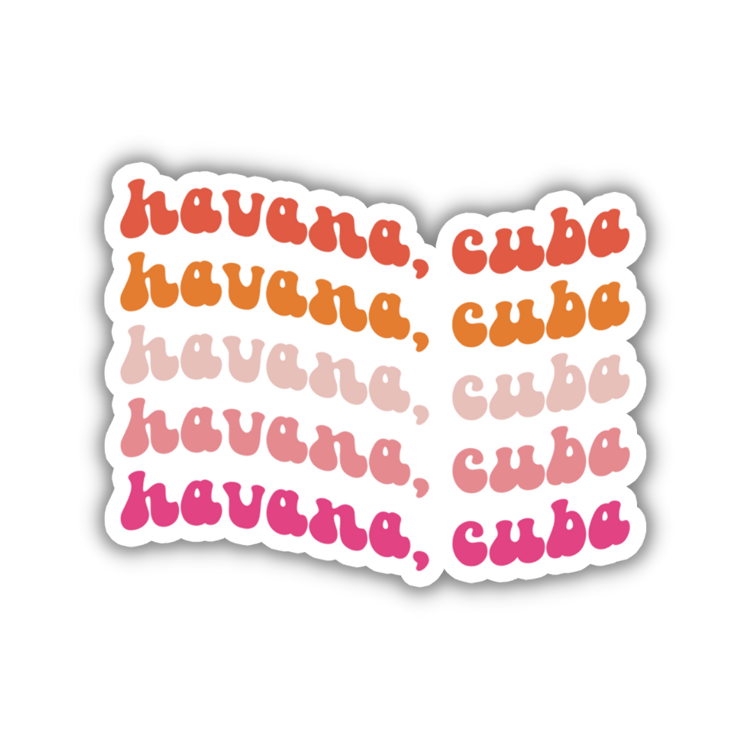 Havana, Cuba Retro Sticker