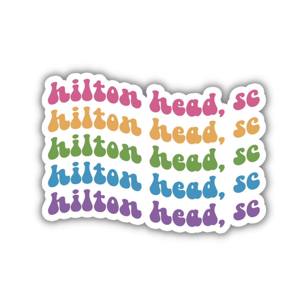 Hilton Head, South Carolina Retro Sticker