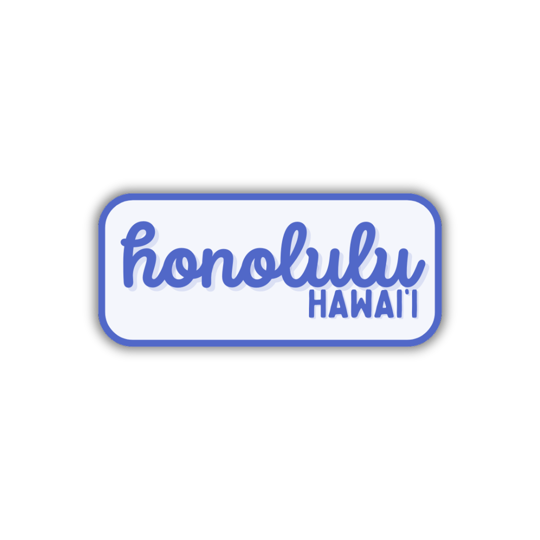 Honolulu, Hawai'i Retro Travel Sticker – Colorful Vinyl Decal for Laptop, Water Bottle & Luggage