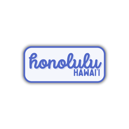Honolulu, Hawai'i Retro Travel Sticker – Colorful Vinyl Decal for Laptop, Water Bottle & Luggage