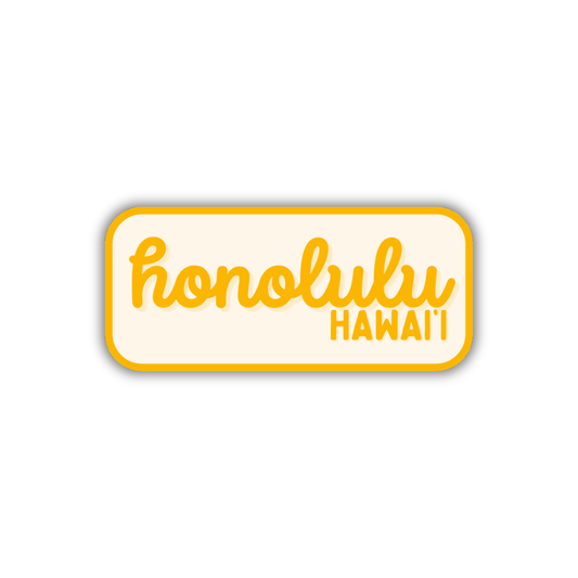 Honolulu, Hawai'i Retro Travel Sticker – Colorful Vinyl Decal for Laptop, Water Bottle & Luggage