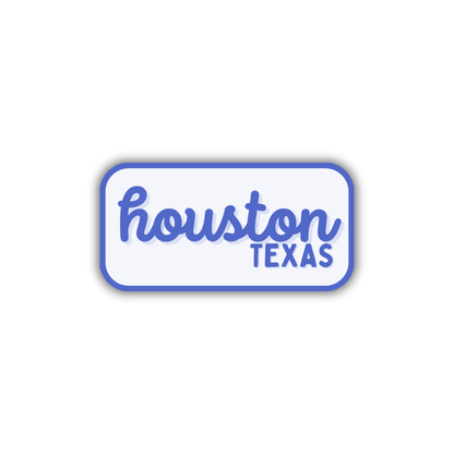 Houston, Texas Retro Travel Sticker – Colorful Vinyl Decal for Laptop, Water Bottle & Luggage