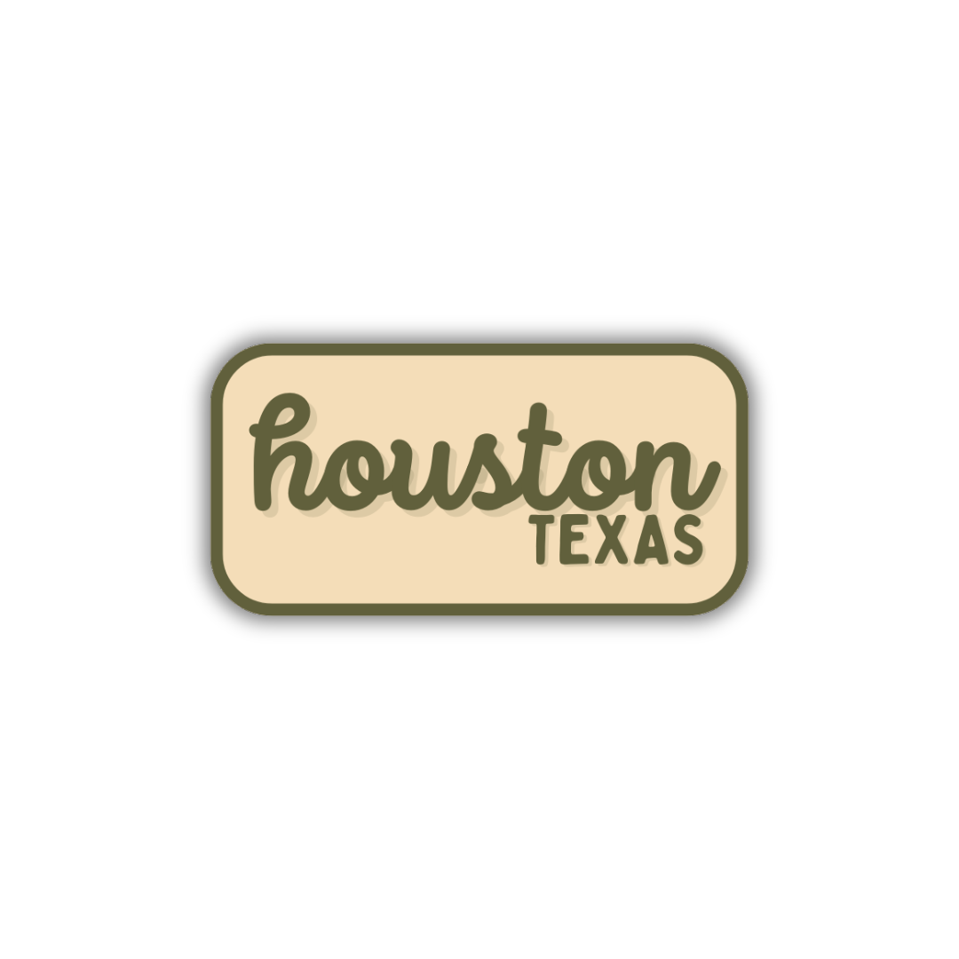 Houston, Texas Retro Travel Sticker – Colorful Vinyl Decal for Laptop, Water Bottle & Luggage