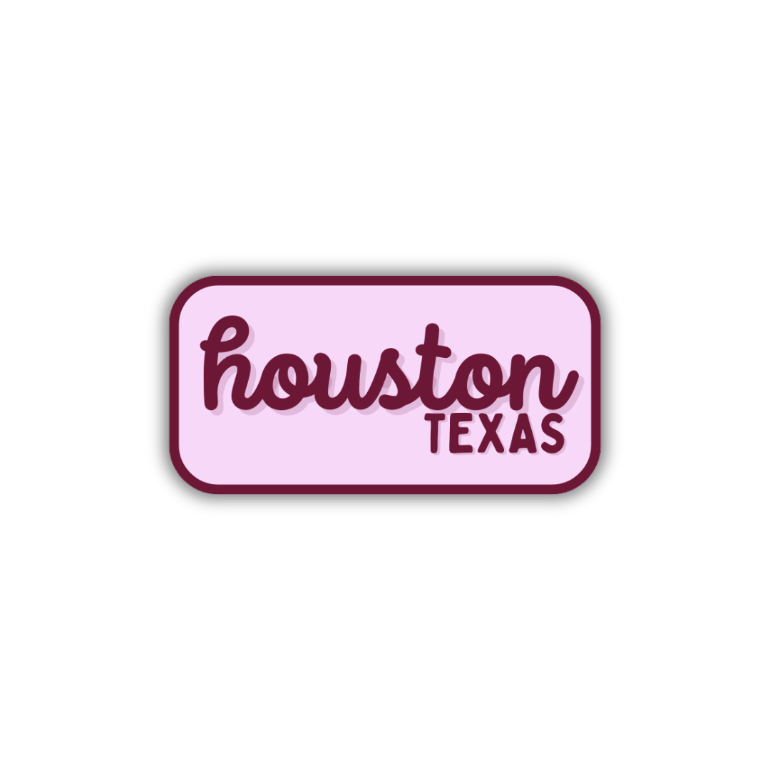 Houston, Texas Retro Travel Sticker – Colorful Vinyl Decal for Laptop, Water Bottle & Luggage