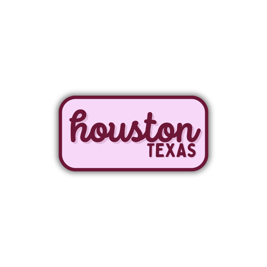 Houston, Texas Retro Travel Sticker – Colorful Vinyl Decal for Laptop, Water Bottle & Luggage