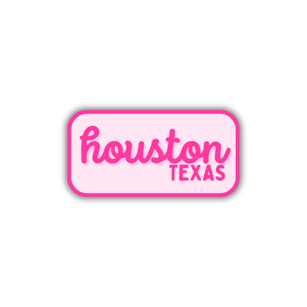 Houston, Texas Retro Travel Sticker – Colorful Vinyl Decal for Laptop, Water Bottle & Luggage