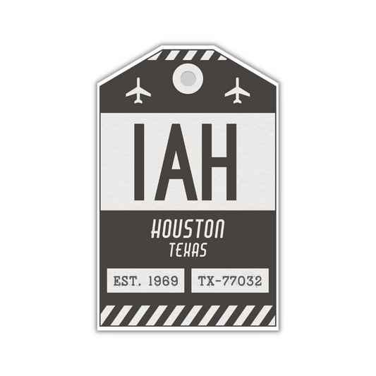 IAH Vintage Luggage Tag Sticker