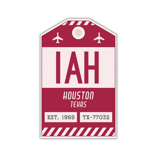 IAH Vintage Luggage Tag Sticker
