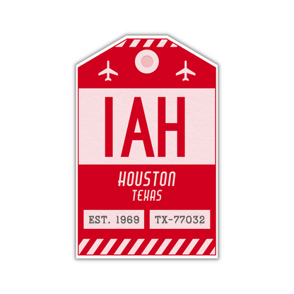 IAH Vintage Luggage Tag Sticker