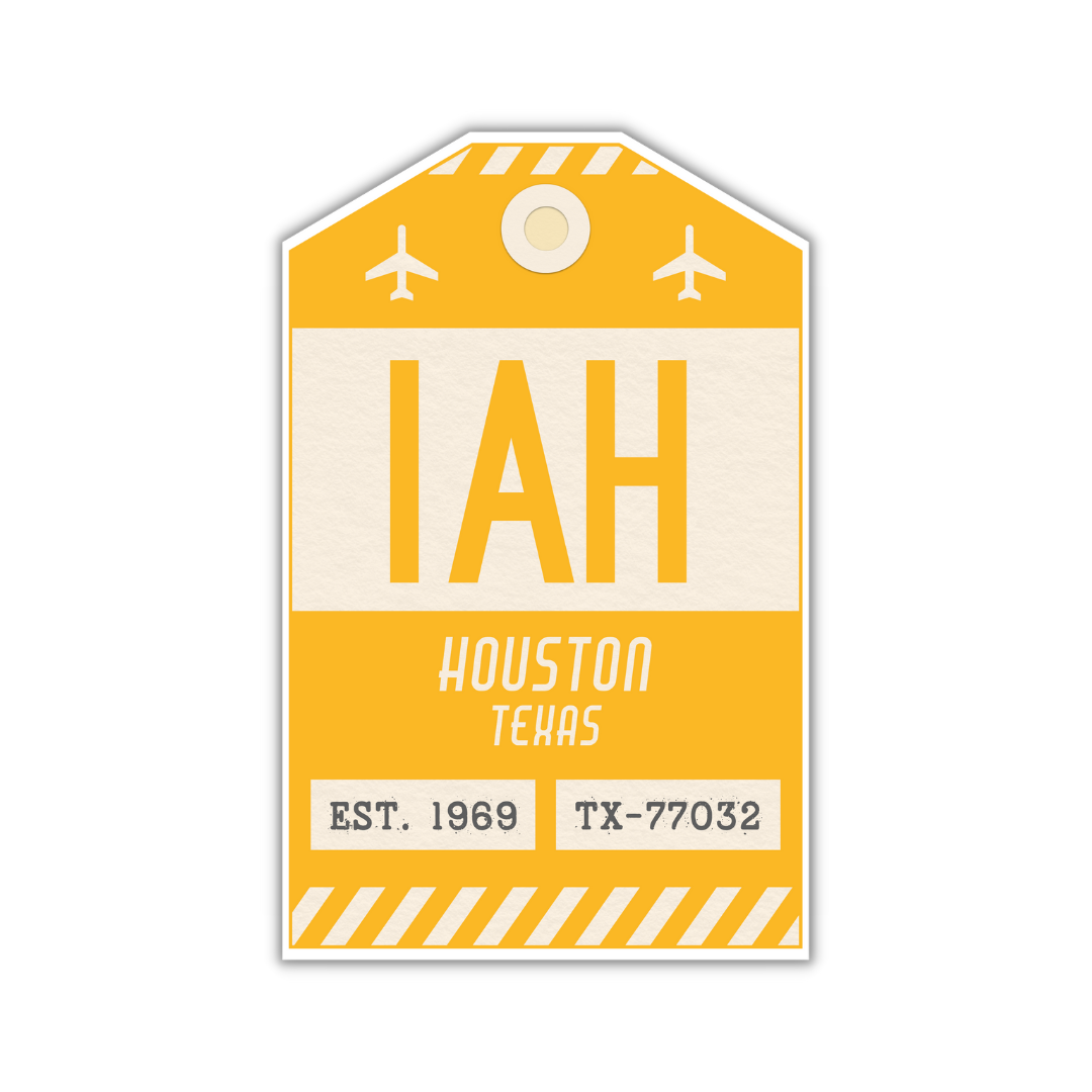 IAH Vintage Luggage Tag Sticker