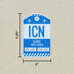 ICN Vintage Luggage Tag Sticker