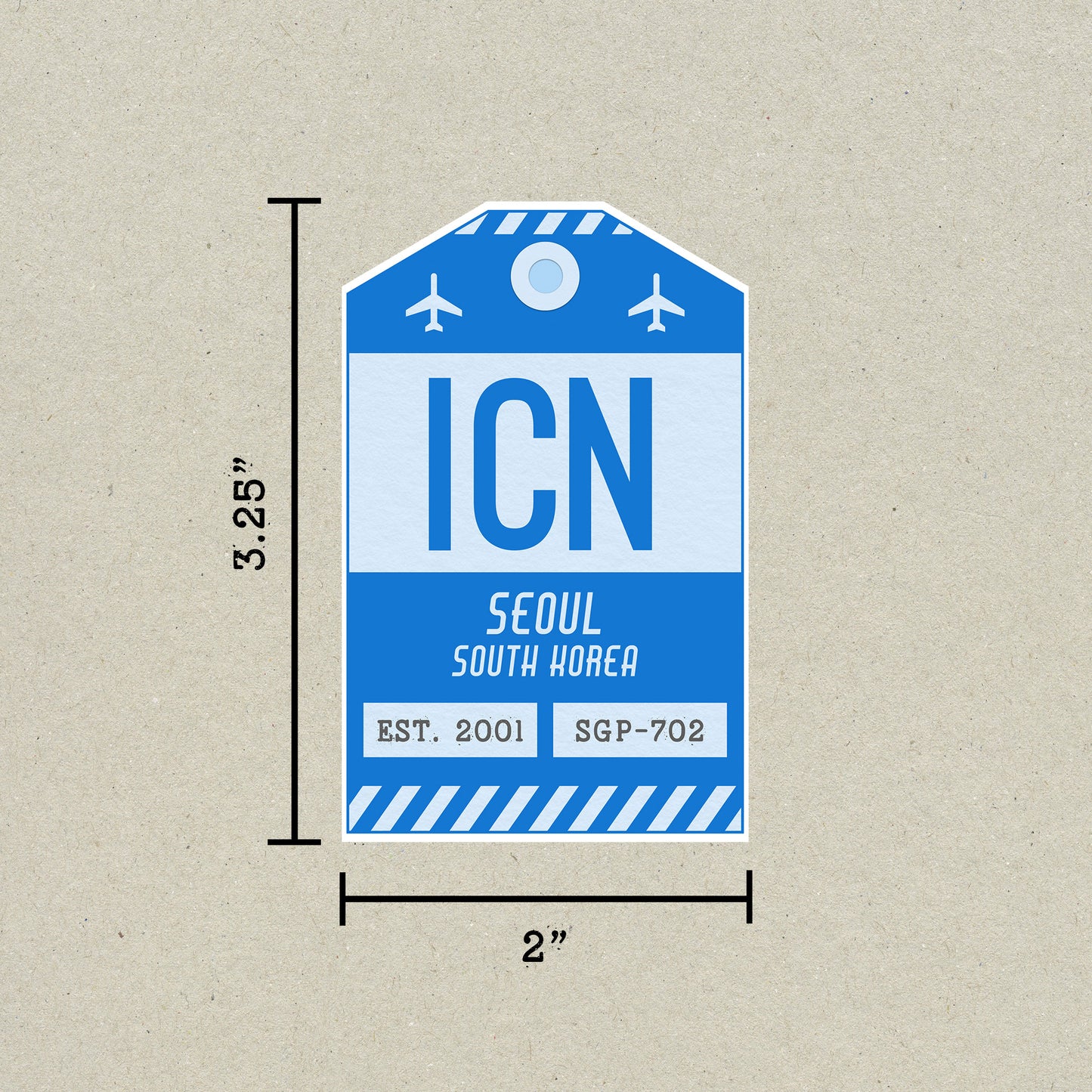 ICN Vintage Luggage Tag Sticker