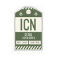 ICN Vintage Luggage Tag Sticker