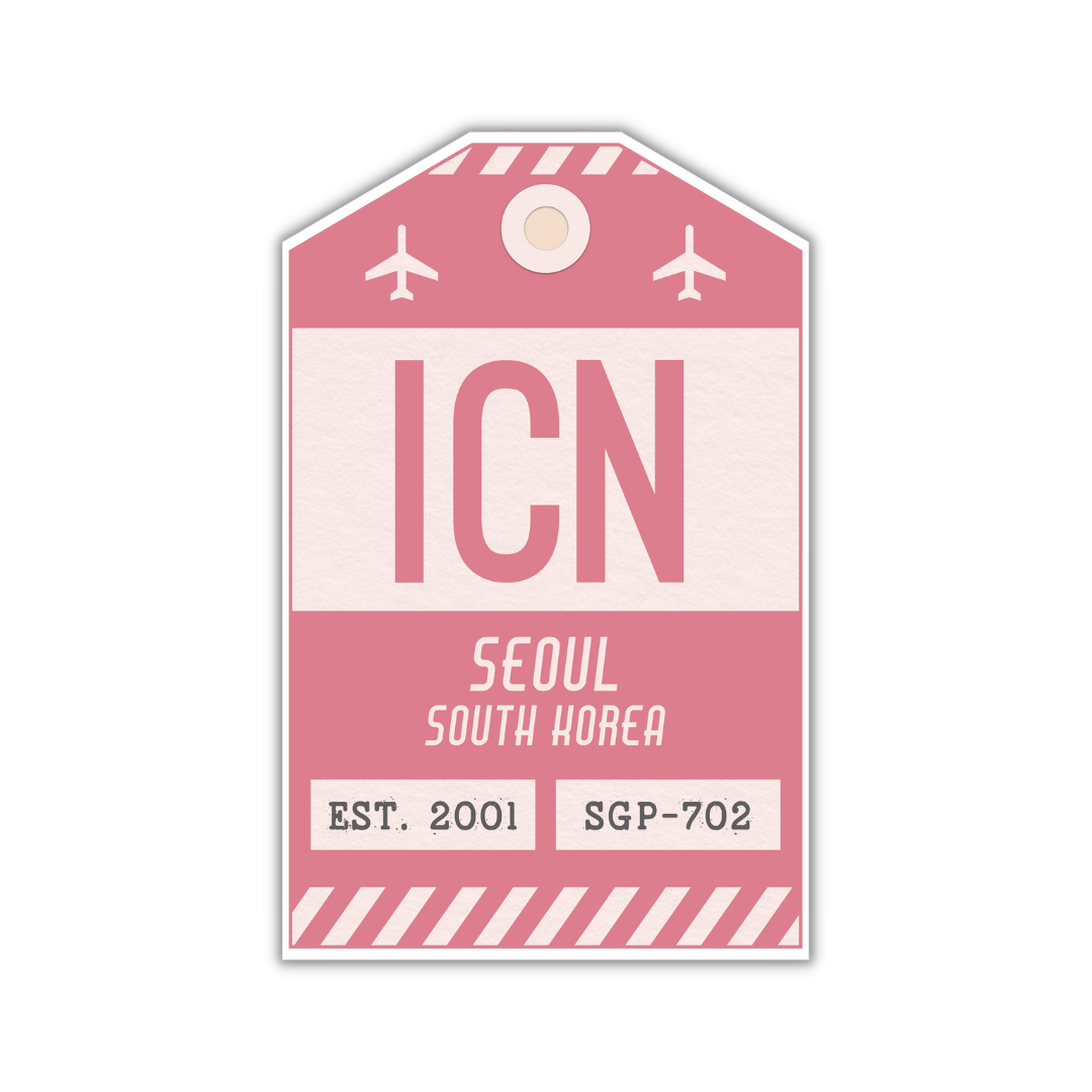 ICN Vintage Luggage Tag Sticker