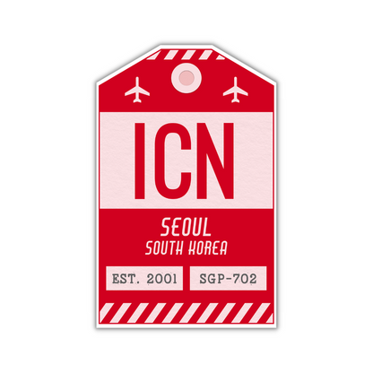 ICN Vintage Luggage Tag Sticker