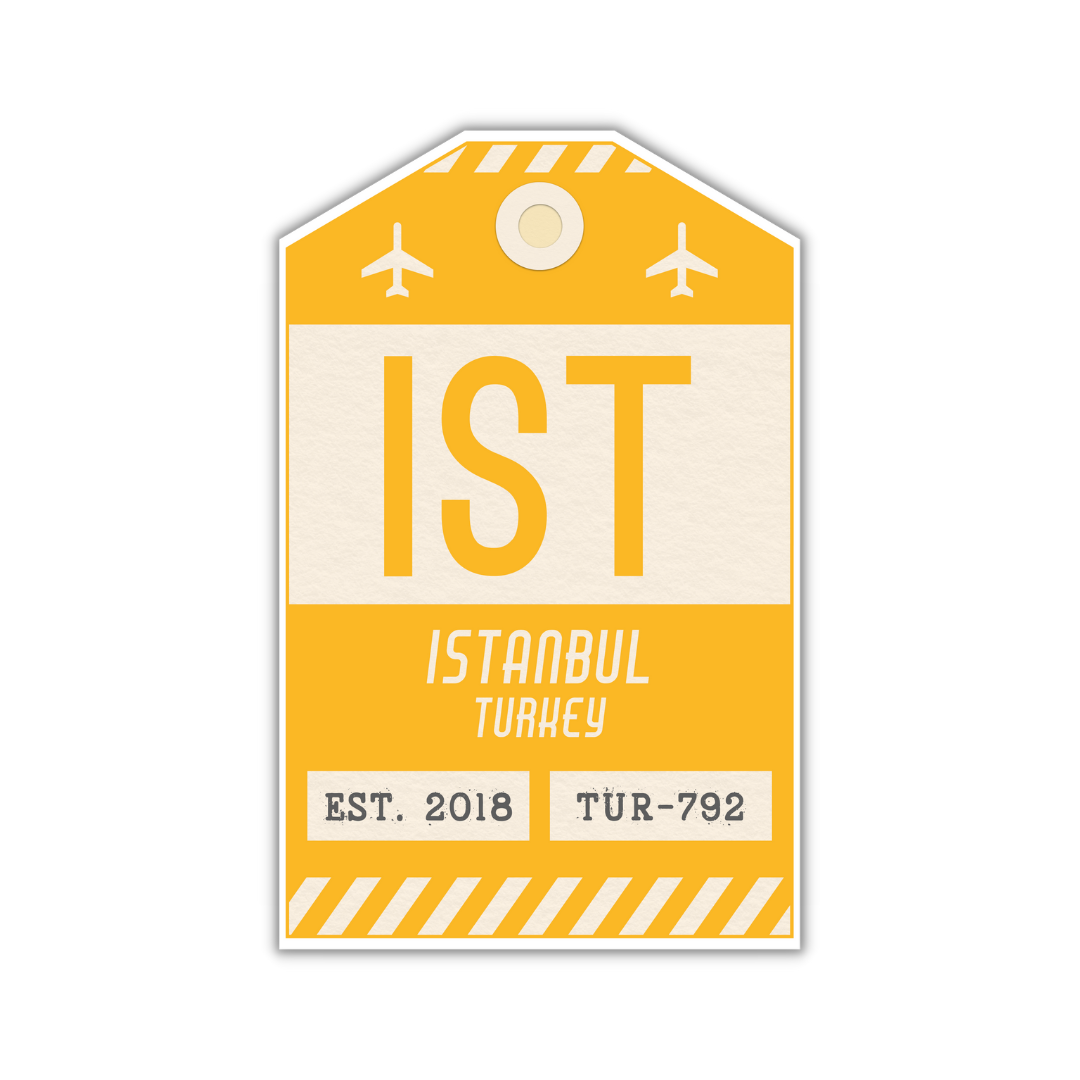 IST Vintage Luggage Tag Sticker