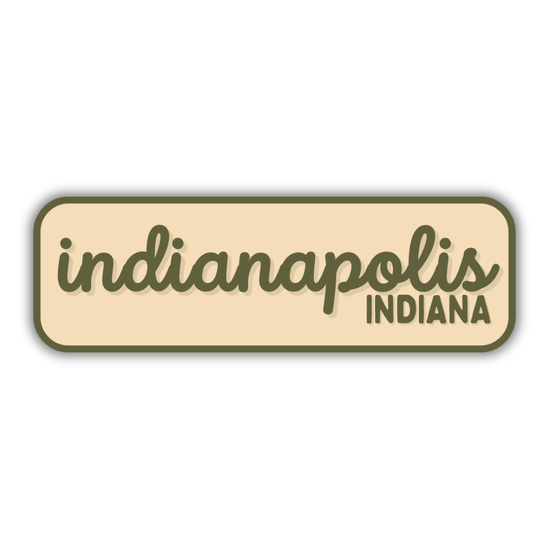 Indianapolis, Indiana Retro Travel Sticker – Colorful Vinyl Decal for Laptop, Water Bottle & Luggage