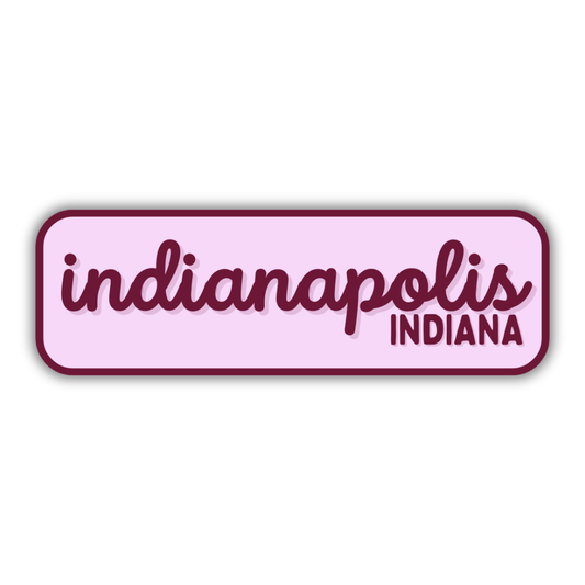 Indianapolis, Indiana Retro Travel Sticker – Colorful Vinyl Decal for Laptop, Water Bottle & Luggage