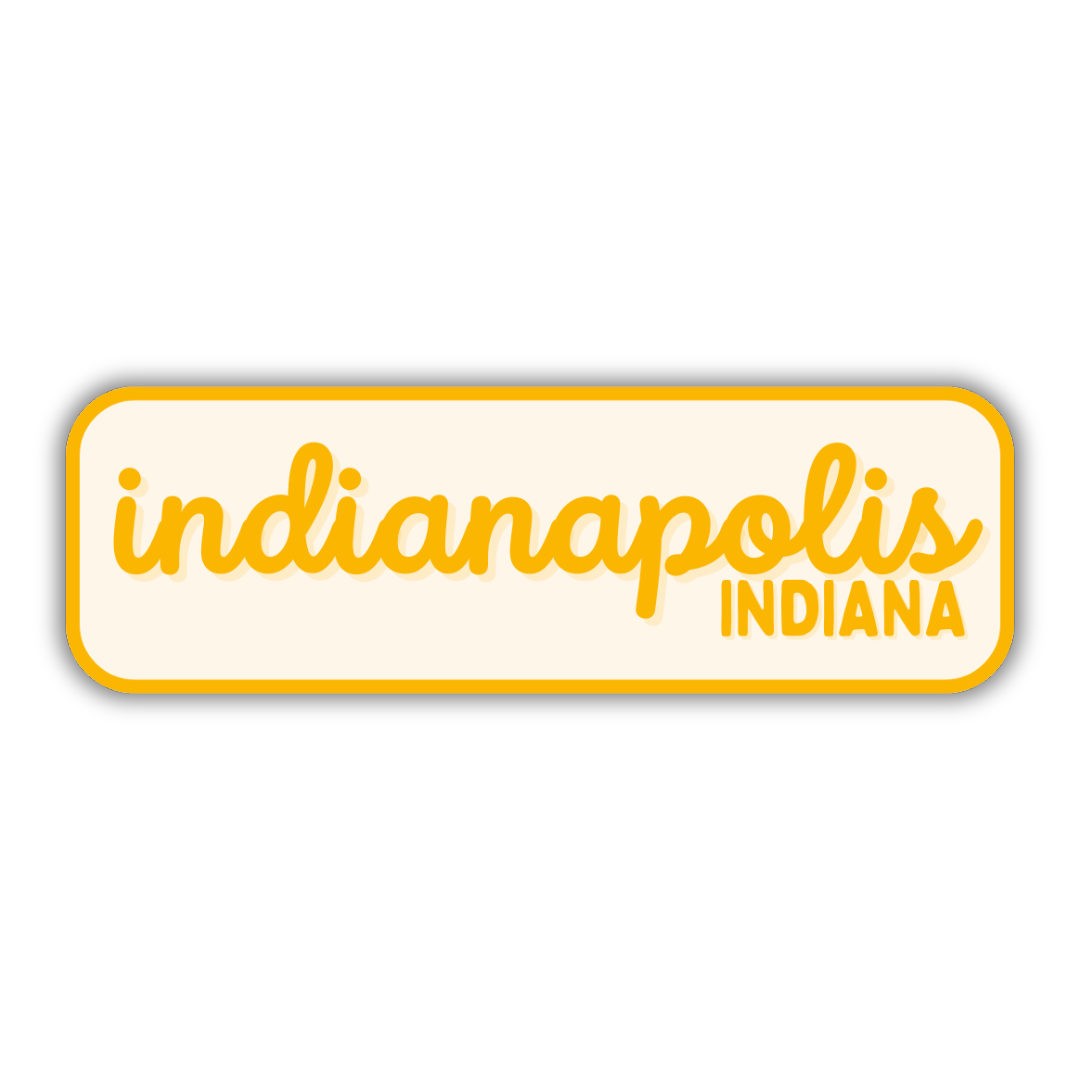 Indianapolis, Indiana Retro Travel Sticker – Colorful Vinyl Decal for Laptop, Water Bottle & Luggage