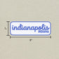 Indianapolis, Indiana Retro Travel Sticker – Colorful Vinyl Decal for Laptop, Water Bottle & Luggage