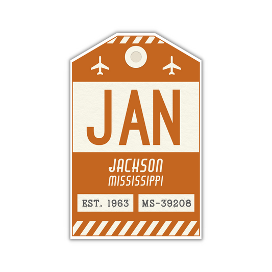 JAN Vintage Luggage Tag Sticker