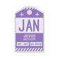 JAN Vintage Luggage Tag Sticker