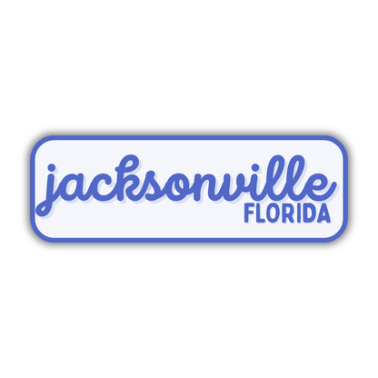 Jacksonville, Florida Retro Travel Sticker – Colorful Vinyl Decal for Laptop, Water Bottle & Luggage