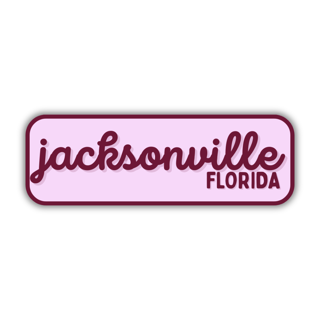 Jacksonville, Florida Retro Travel Sticker – Colorful Vinyl Decal for Laptop, Water Bottle & Luggage