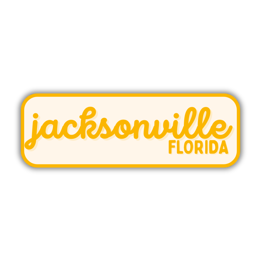 Jacksonville, Florida Retro Travel Sticker – Colorful Vinyl Decal for Laptop, Water Bottle & Luggage