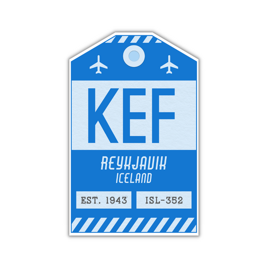 KEF Vintage Luggage Tag Sticker