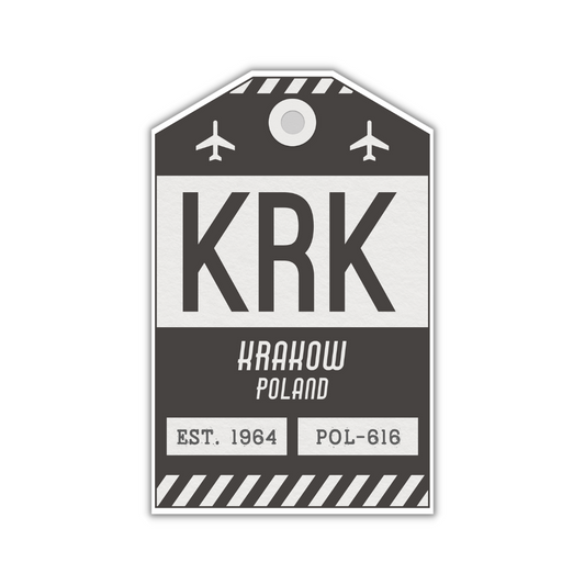 KRK Vintage Luggage Tag Sticker