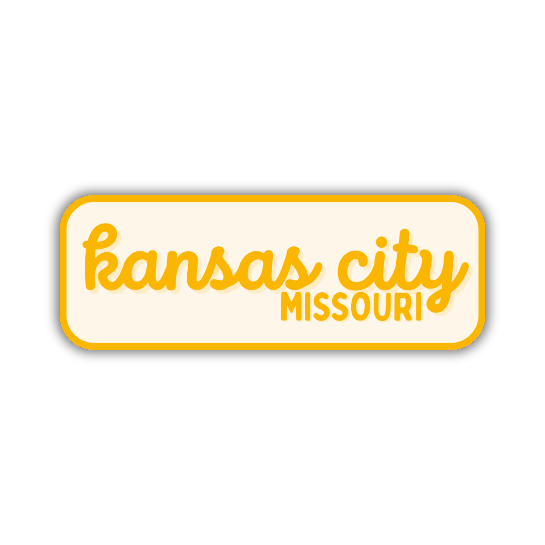 Kansas City, Missouri Retro Travel Sticker – Colorful Vinyl Decal for Laptop, Water Bottle & Luggage