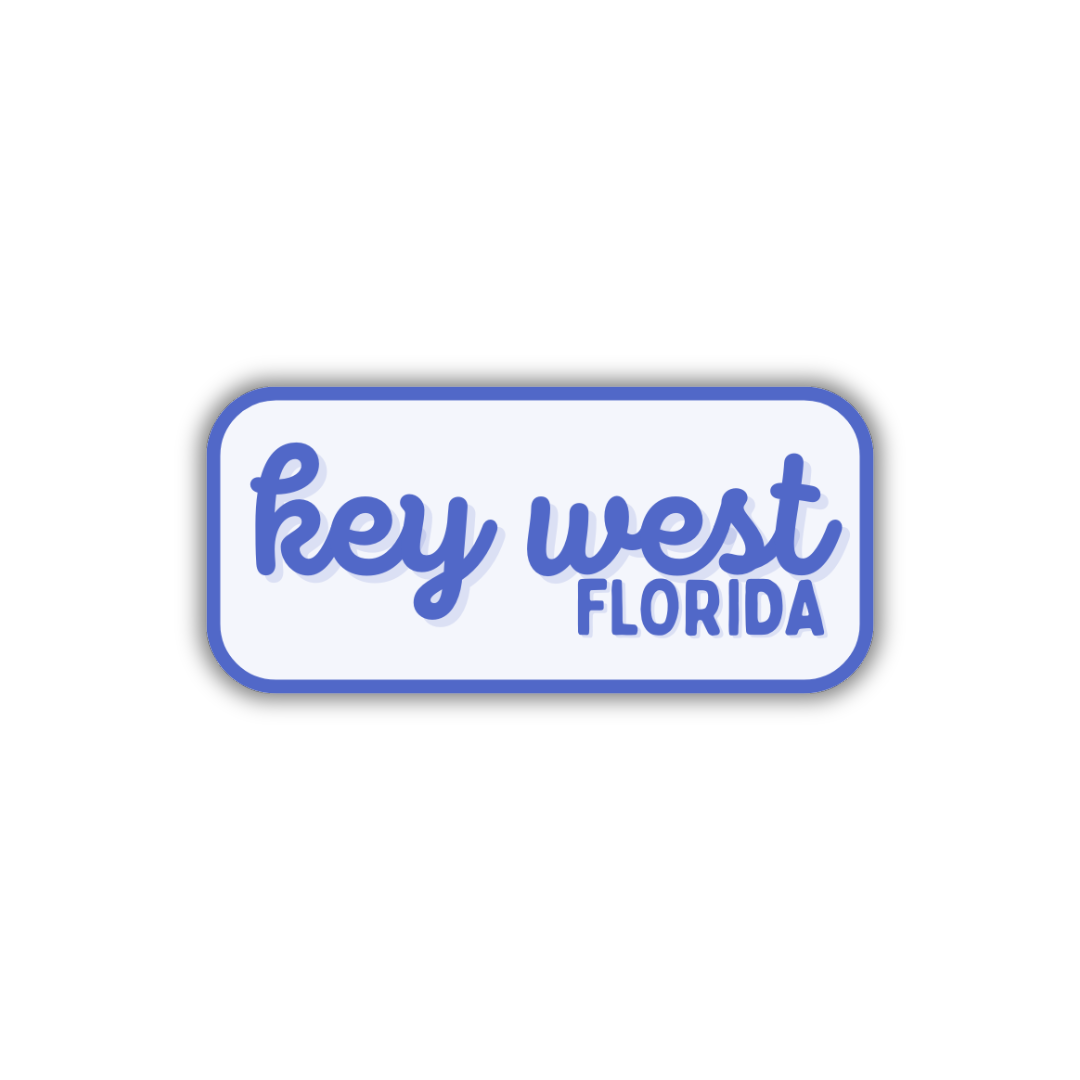 Key West, Florida Retro Travel Sticker – Colorful Vinyl Decal for Laptop, Water Bottle & Luggage