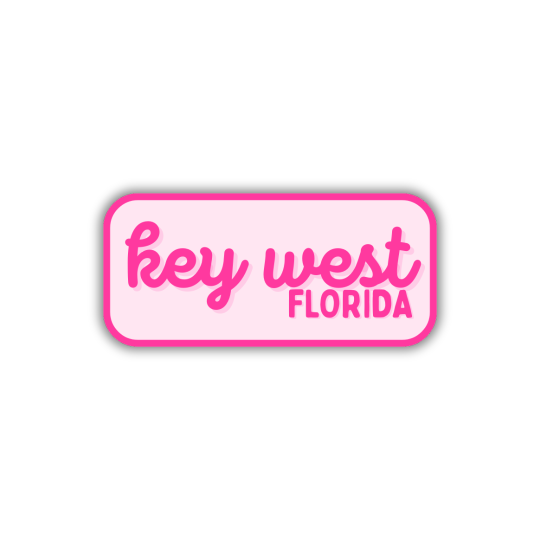 Key West, Florida Retro Travel Sticker – Colorful Vinyl Decal for Laptop, Water Bottle & Luggage