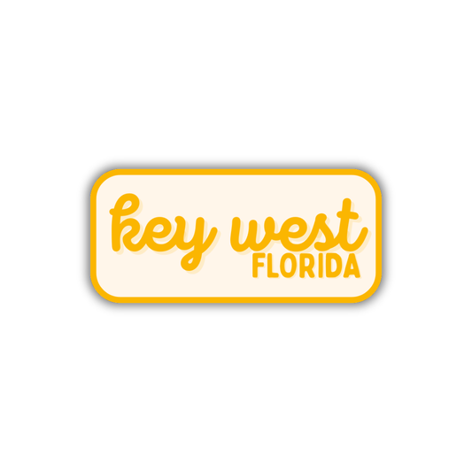 Key West, Florida Retro Travel Sticker – Colorful Vinyl Decal for Laptop, Water Bottle & Luggage