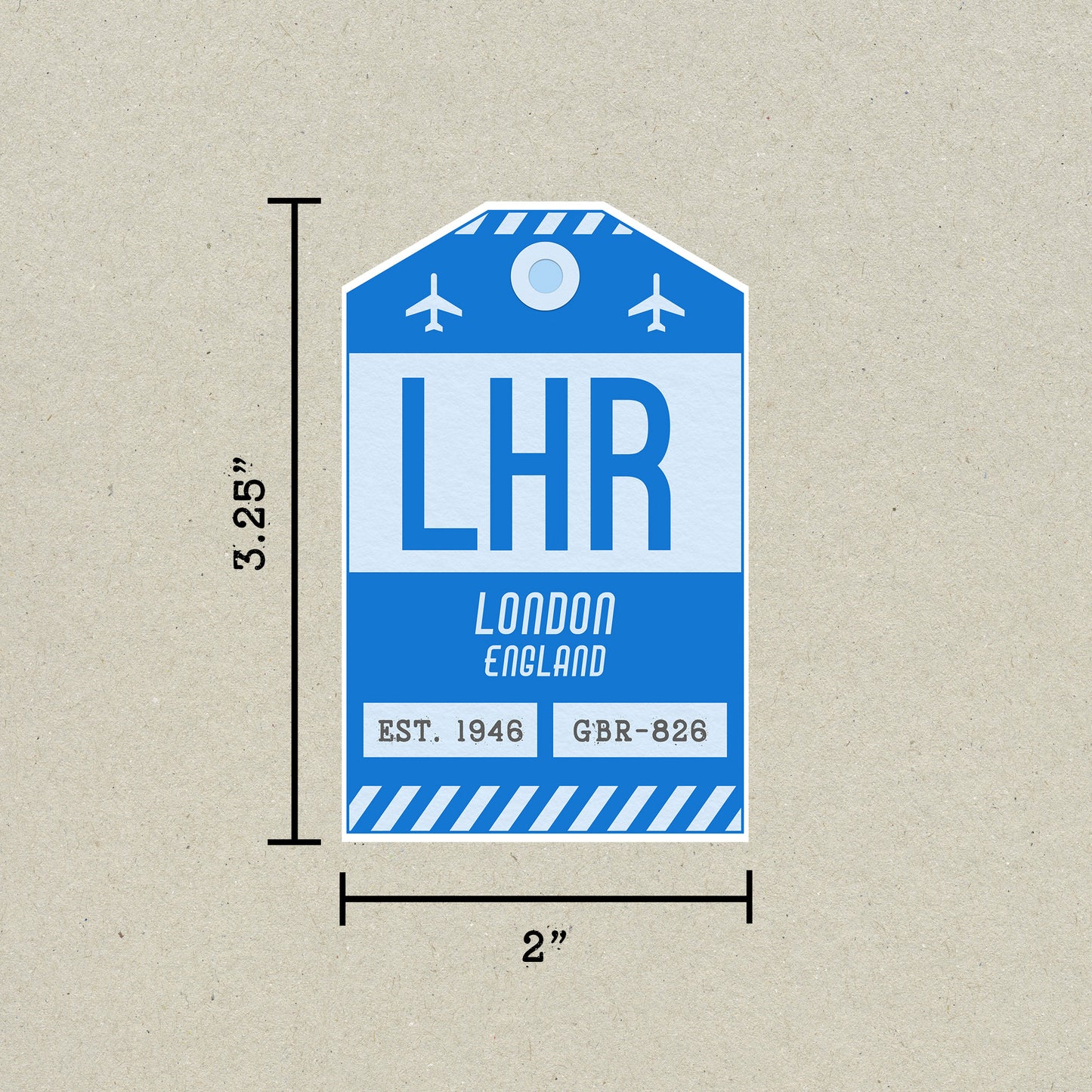 LHR Vintage Luggage Tag Sticker