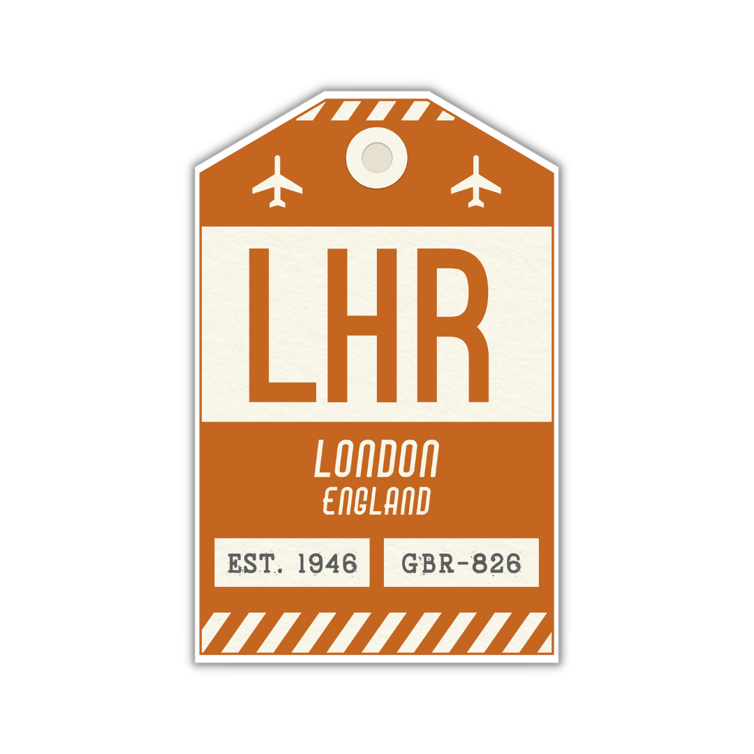 LHR Vintage Luggage Tag Sticker