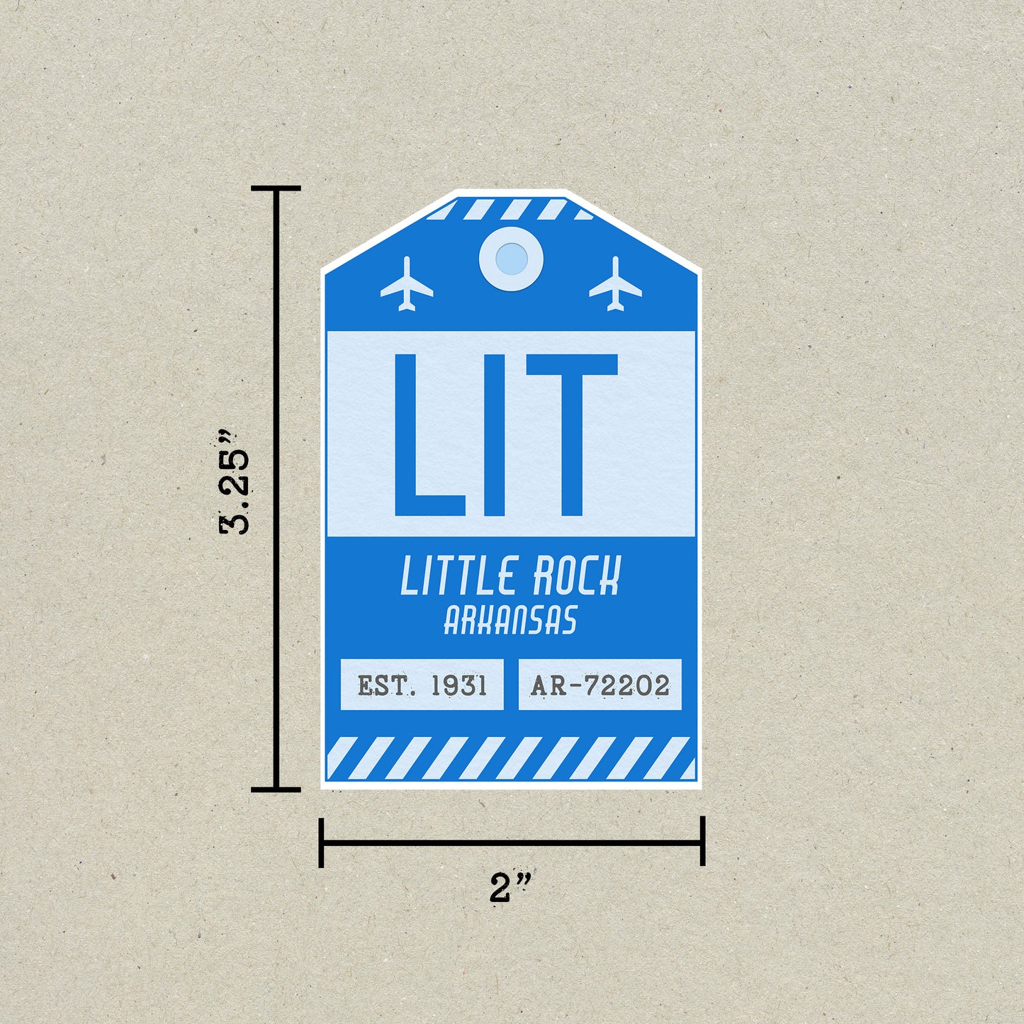 LIT Vintage Luggage Tag Sticker